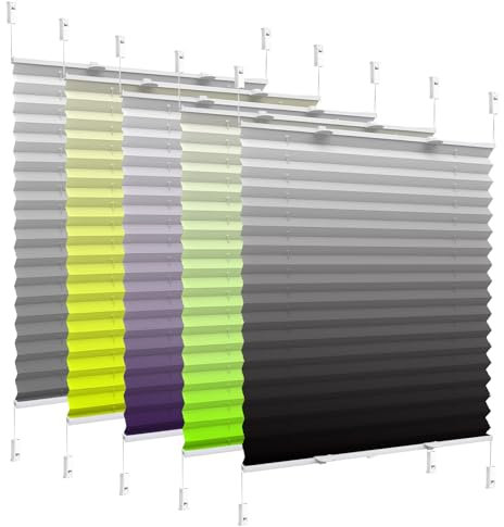 Plissee Ohne Bohren Klemmfix 40 x 40 cm Lichtdurchlässig Rollo, Jalousien Zum Klemmen Sicht- und Sonnenschutz lichtdurchlässig für Fenster nach Maß, Schwarz