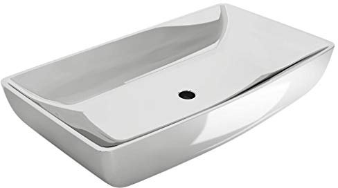 GuyAna Waschbecken 71 x 38 x 13,5 cm Keramik Silbern Waschtischplatte Waschbecken Badezimmer