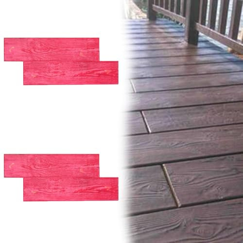 UrbanUp Molde Piedra 2 Alfombrillas Antideslizantes con Patrón de Vetas de Madera. Moldes de Hormigón Flexibles de Poliuretano para Jardín/Pared, Cemento Caminos Hormigón Texturizado Piel