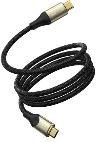 VOLTME USB4.0 240W Certificado Cable, PD 3.1 USB C a USB C Cable de Carga Rápida 40 Gbps, E-Maker Transmisión de Vídeo 8K @ 60Hz 2m Compatible con Teléfonos Móviles, Tabletas, Monitores, Dock, Negro