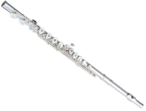 Flauto traverso flauto per principianti Bocchino per flauto in argento francese placcato in argento intagliato 16 fori aperti e chiusi per principianti