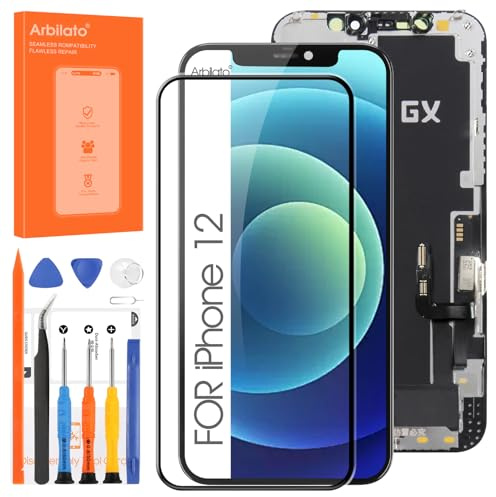 Arbilato Écran LCD pour iPhone 12/12 Pro écran Tactile numériseur Complet avec Kits de réparation pour iPhone 12/12 Pro LCD Display (OLED)