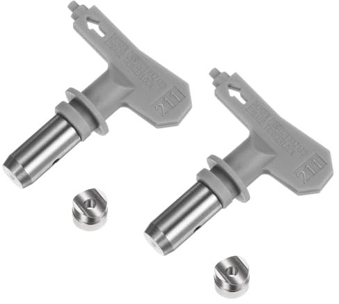 sourcing map 2pcs Reversible Spray Tips for Airless Sprayer 211 Paint Spray Nozzle Tips Sprayer Machine Parts for Home Garden Building Fences, Grey
