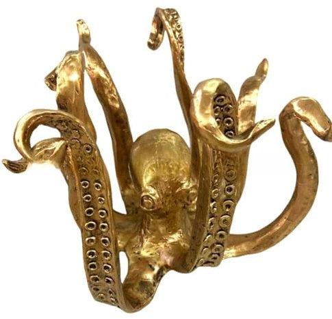 BZVCRTYKL Octopus Mug Holder, Octopus Cup Holder, Octopus Coffee Mug Holder, Retro Resin Octopus Desktop Statue, Kitchen Dining Bar Statue Accessory, Kitchen Organizer, Black/413(Gold)