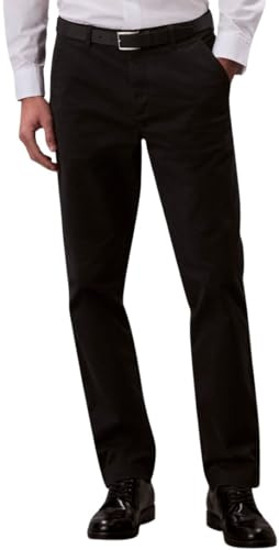 Calvin Klein Uomo Pantaloni Chino Cotton Signature Slim Fit, Nero (Black), 34W/34L