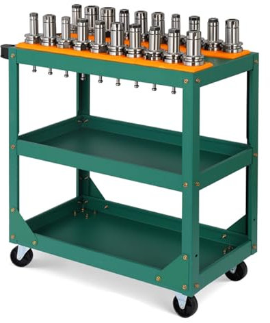 TRAGLO Carro de Herramientas con Ruedas para Trabajo Pesado, portaherramientas CNC, Carro de Servicio Industrial con asa para almacén, Garaje, Taller de reparación(1 Layer BT50)