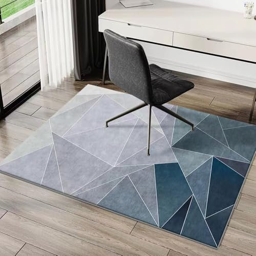 Highdi Alfombrilla para Silla de Oficina, Moderno Protector Suelo Silla Ruedas Antideslizante Resistente a los Arañazos, Alfombrilla de Protección para Suelos Duros (Azul,80x120cm)