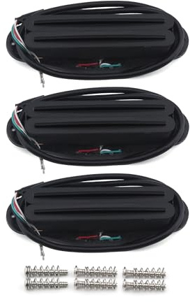 FLEOR Humbucker-Set, Keramik, N+M+B, Single-Coil-Größe, 3-teilig, Schwarz