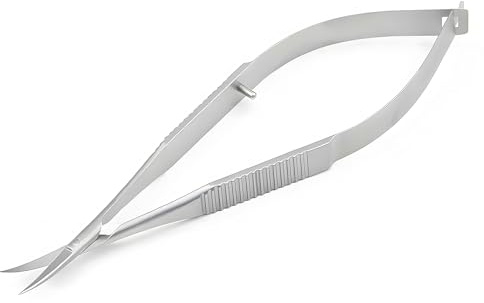 Professional Extra Fine Curved Cuticle Cutter Precision Cuticle Scissors with Pointed Tip for Trimming Eyebrows, Eyelashes Nails and Dry Skin, Compact Grooming Kit for Home or Travel
