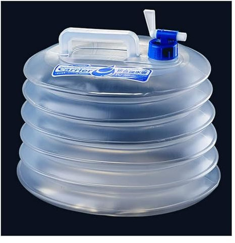 Kunststoff-Wassertank， Tragbarer Notfall-Wasserspeicherwürfel im Wasserbeutel for Outdoor-Camping, Wandern, Klettern, Rucksackreisen, Wassereimer im Freien(5L)