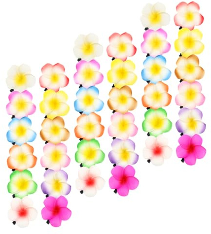 Outanaya 36 Pinzas Pelo Flor de Plumeria de Imitación, Diseño Ligero Mantenimiento, Accesorio Adecuado para Celebraciones Festivas y Actividades al Aire Libre
