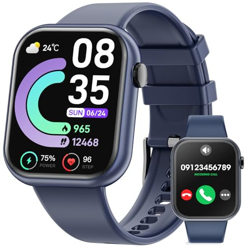 Hwagol Reloj Inteligente Hombre Mujer, 1.85 HD Smartwatch Hombre con Bluetooth Llamada, Reloj Smartwatch con 140+ Modos Deportivos/Pulsometro/SpO2/Sueño, Relojes Inteligentes para Android iPhone