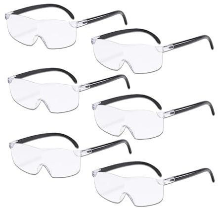 6 Stück Lupenbrille für Brillanträger, Lupenbrille 30x Vergrößerung, Vergrößerungsbrille Magnifying Glasses Set Lupenbrille Leselupe Randloses Geeignet für Arbeiten Im Nahbereich