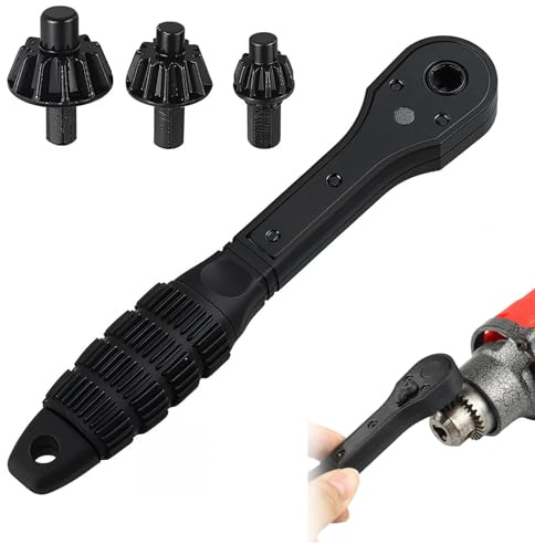 Llave de Portabrocas para Taladro, Trinquete Doble Uso Eléctrico Multiuniversal Llave Apretar Taladro, Mandril para Taladro para Herramientas Eléctricas, Llave Taladro Universal