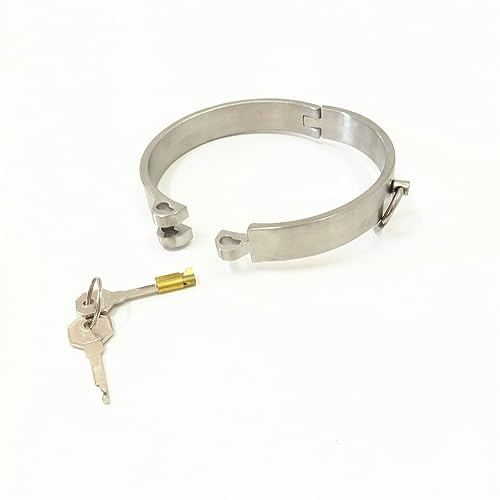 YAXZA Schwer Metall Halsband Handschellen Fußfesseln Mit Edelstahl Eisenkette BDSM Fesselset Rollenspiele sm Fessel Sklaven Sexspielzeug für Frauen und Männer,Halsband,Männlich