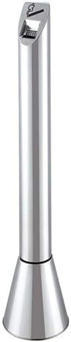 Cilindro da Pavimento in Acciaio Inox Contenitore per Sigarette con Serratura Cromo Patio per Interni Ed Esterni Sigarette Portacenere da Pavimento