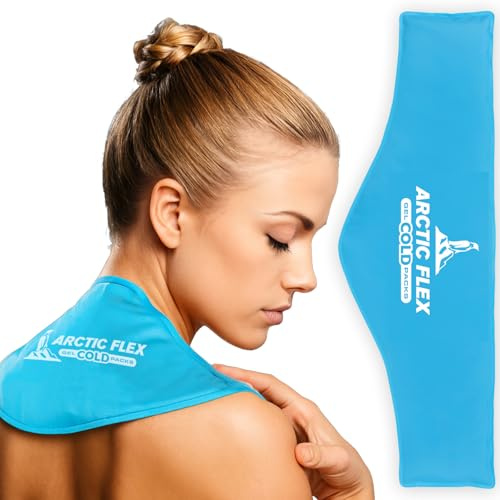 Arctic Flex Bolsa de hielo para cuello, compresa fría y hombro, almohadilla de gel reutilizable, para hinchazón, lesiones, dolor de cabeza, enfriador caliente flexible