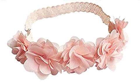 Fascia neonata capelli bambina rosa fiocchetti rose battesimo elegante accessorio regalo originale cerimonia bellezza
