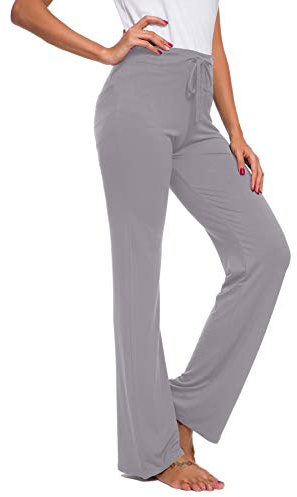 TownCat Pantalone Casual Dritto da Donna con Coulisse Adatto per Lo Yoga e La Corsa Pants Pantaloni Yoga Modali Grigio Chiaro XXXL