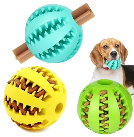 Guidre Futterball für Hunde|3 Stück Hundeball für Kleine Große Hunde,Hundespielzeug Intelligenz Ball|Hundeball für Kleine Mittelgroße Große Hun-de|Welpenspielzeug|Zahnpflege Hun-de Spielsachen