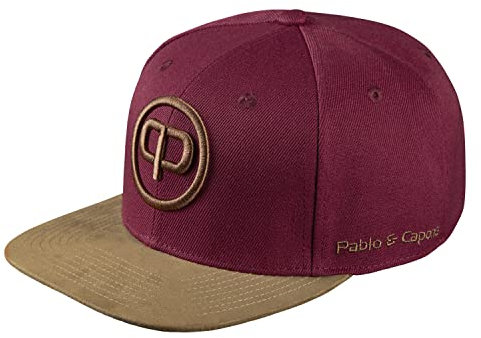 Pablo & Capone Snapback Cap - Burgundy & Suede