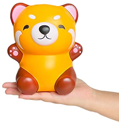 funnysquee Cute Red Panda Slow Rising Squishies Toy,Raccoon Squishys Birthday Gift for Kids, Stress Relief Kawaii Squishie Squeeze Toys