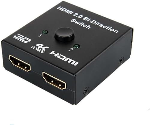 HDMI Switch HDMI Splitter 4K, Répartiteur HDMI bidirectionnel 2 Entrée à 1 Sortie ou 1 In a 2 Out Commutateur HDMI Prend en charge 4K 3D 1080P