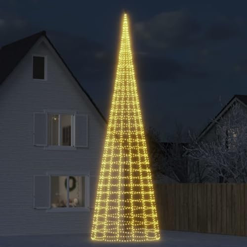 CBLDF Weihnachtsbaumbeleuchtung am Fahnenmast 3000 LEDs warmweiß 800cm
