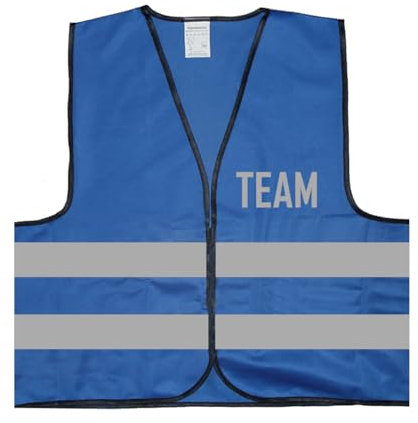Team Warnweste BZW. Signalweste mit reflektierendem Aufdruck - Größe L/XL, Blau