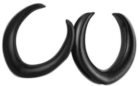 Wycian Der Tunnel, Tunnel 6mm Schwarz 2G Anhänger Edelstahl Schwarz V-Form für Valentinstag Ohr Plug Edelstahl 2Er Schmuck Geschenk