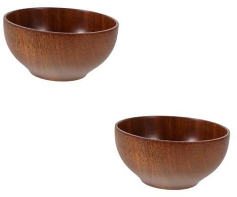 TOPBATHY 2 Stück Salatschüssel Holzschalen Obstschale Für Küchentheke Holz Obstschalen Holz Brotschale Schalen Für Die Küche Holz Servierschüssel Holzschalen Holz Obstschale Salat