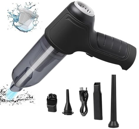 Portable Vacuum Cleaner For Home, With A Variety Of Suction Plugs Car Vacumes Cleaners Car Home Dual Use Mini Car Vaccum, For Inflating And Vacuuming Bags,Black