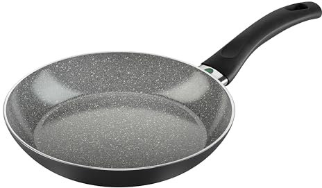 BALLARINI Bologna Bratpfanne 24 cm, Aluminium, Keramik-Antihaftbeschichtung, kratzfeste Keramikpfanne für alle Herdarten, Induktionsgeeignet [Made in Italy], Schwarz / Grau