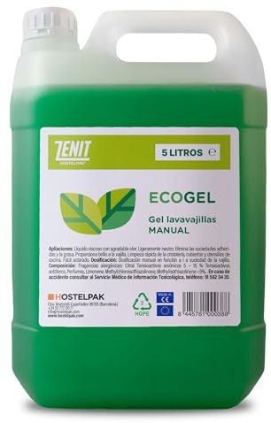 Hostelpak | 5 l | Detergente lavavajillas manual EcoGel | lavavajillas a mano | detergente liquido