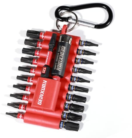 Geinxurn Torx Schrauber Bit Set 22 Stück, T7-T40, TT7-TT40 S2 Stahl Magnetische 1/4 Sechskantschaft Torx Hohl Schlagfester Schrauberbitsatz mit Bit-Halter und Aufbewahrungsbox