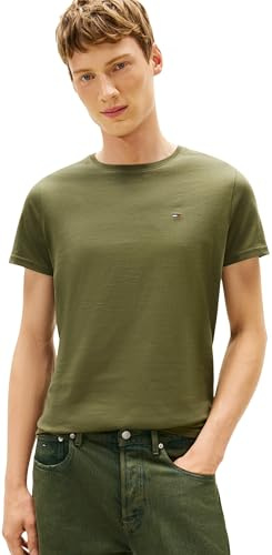 Tommy Jeans T-Shirt TJM XSLIM Jersey Tee EXT DM0DM04411 S/S pour Homme, Vert foncé, M, Vert (Vert foncé), M