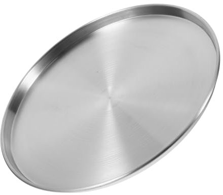 UKCOCO Bandeja Redonda De Acero Inoxidable Para Pizza Multiusos Para Hornear Cocinar y Vaporizar Antigoteo y Fácil Limpieza Para Hogar y Fiestas