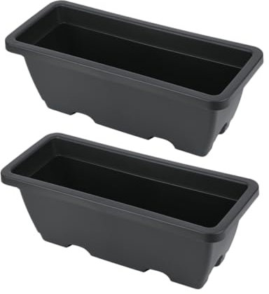 Mipcase 2piezas Macetas De Plástico Jardineras Exteriores para Geranios y Verduras