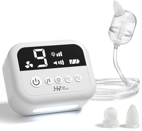 Nasensauger Baby Elektrisch |Elektrischer Nasensauger für Babys 9 Saugstärken Nasensekretsauger Baby Staubsauger Wiederaufladbar Mit Licht und Beruhigender Musik Sicher Effizient Sanft 5