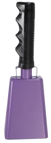 PATIKIL 9inch Cow Bells for Football Games, Cowbells for Sporting Events Bulk Loud Noise Makers Metal Cow Bell with Handle for Cheering Competition Marathon Wedding DIY Paint, Purple