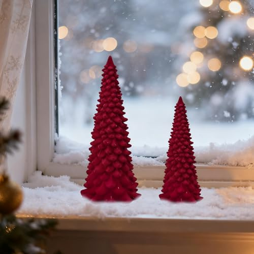 Weihnachtsdekorationen für Innen 2 Stück Tischdeko Weihnachten Weihnachtsbaum Rot Mini Weihnachtsbaum Weihnachtsdeko kleines Weihnachtsbaum Künstlicher Weihnachtsbaum für Weihnachten Innen Tischdeko