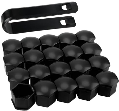 AYHYHLJZJ 20 Piezas Tapas para Tuercas de Rueda de 19 mm, Tapones Tornillos Ruedas Coche Universales, Cubierta de Tuerca de Rueda de Plástico ABS Duradero, para la Mayoría de Vehículos (Negro)
