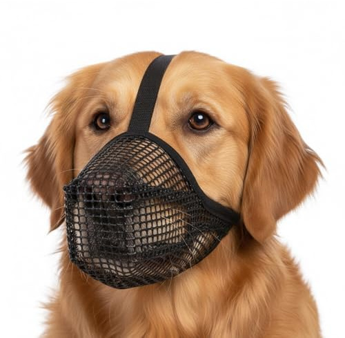 1 X Hundemaulkorb, Ultra-Atmungsaktives Netzdesign, Verstellbarer Beißkorb Für Große Und Mittlere Hunde, Ideal Für Langnasige Rassen Wie Schäferhund Und Labrador XL