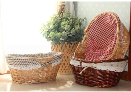 ReachMall Panier de rangement tissé en rotin avec poignées d'activités en paille pour pique-nique, sorties et décoration d'intérieur