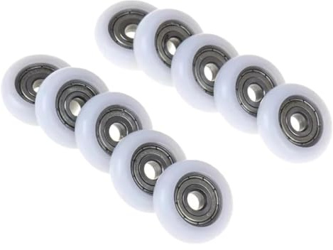Rouleau de porte douche en nylon et acier au carbone, 10 pièces | Porte de douche 19/23/25 mm : 10 rouleaux de rechange.(25.0mm)