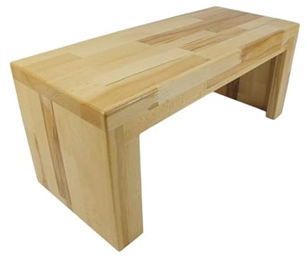 Fußbank Sitzbank Tritthocker aus Massivholz Buche Blumenbank Ständer Blumenhocker 60x20x25cm Geölt Handgefertigt
