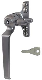 STEEL WINDOW FITTINGS B195 Key Locking Window Handle - LH Satin Chrome