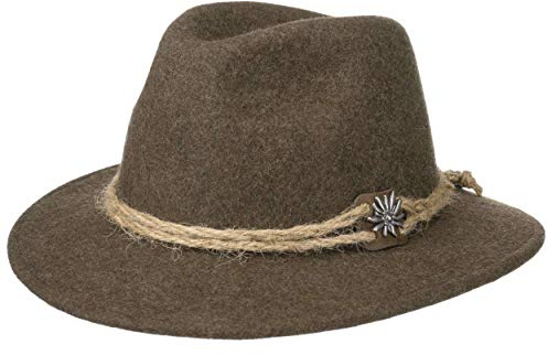 Lodenhut Manufaktur Cappello Tirolese EdelweißManufaktur in Lana Feltro di 59 cm - Marrone-mélange