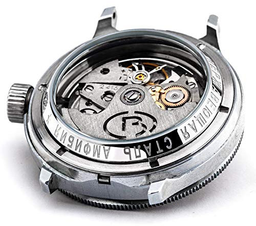 Vostok 10 ATM Uhr GLASBODEN Edelstahl poliert Taucheruhr - No Lünette/Bezel
