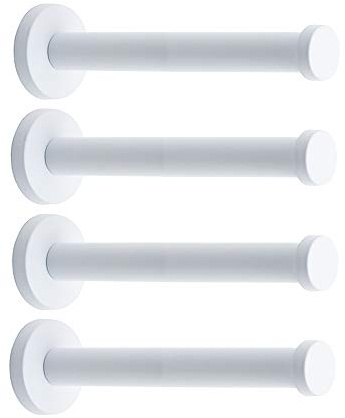NELXULAS Classic White Stainless Steel Single Super Heavy Duty Wall Mount Hook, Coat Hanger, Bath Towel Hooks (6, 4 PCS)